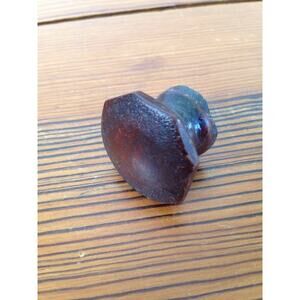 Vintage Antique Victorian Octagon Dark Wood Wooden Knob Drawer Cabinet Pull 3cm